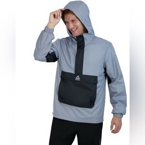 Men's Gray and Black Hooded Jacket